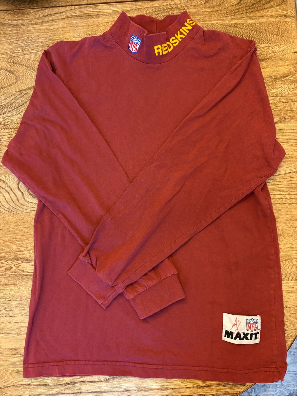 Vintage Washington Redskins Mock Neck Long Sleeve Shirt – Size Small unisex